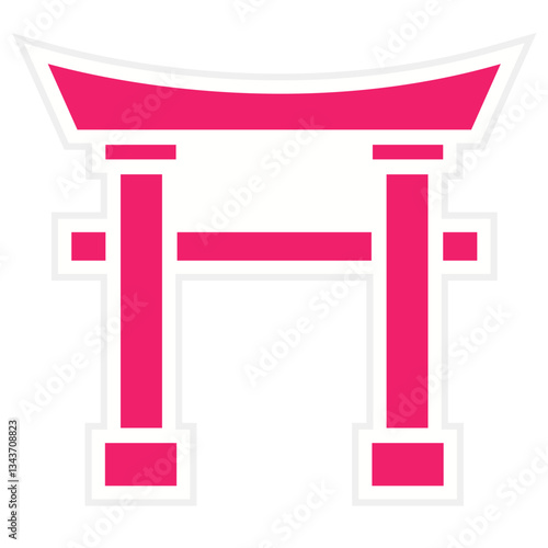 Vector Design Torii Gate Icon Style