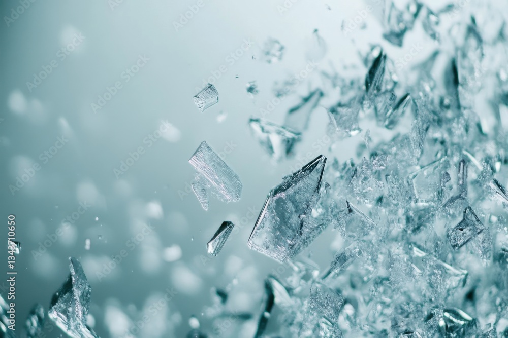 Snow crystals create a captivating close-up display on frosted glass in winters chill Snow crystals create a captivating close-up display on frosted glass in winters chill