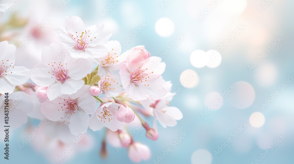 Cherry Blossom's Serenity: Delicate cherry blossom blooms in soft focus, bathed in a gentle light, the petals whispering tales of springtime renewal, creating a sense of peace. Cherry Blossom's Serenity: Delicate cherry blossom blooms in soft focus, bathed in a gentle light, the petals whispering tales of springtime renewal, creating a sense of peace.