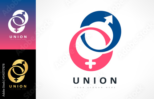 Female and male sex logo. Female and male gender symbol. Sign indicating the gender of a person.
