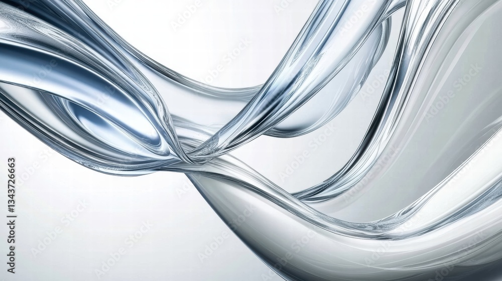 Obraz premium Dynamic liquid effect background, sleek blue-silver abstract style for professional visuals