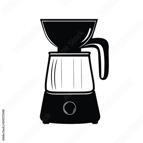 Silhouette black kitchen blender vector on white background with simple blender icon and logo illustration