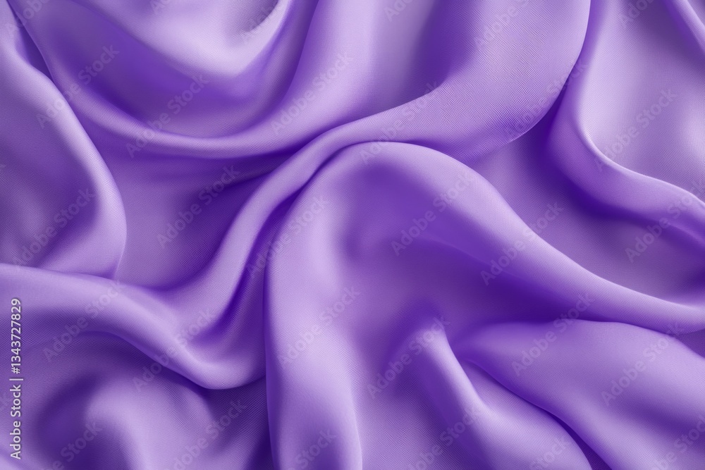 Fototapeta premium Flowing purple silk fabric, soft texture and lighting. Artificial Intelligence