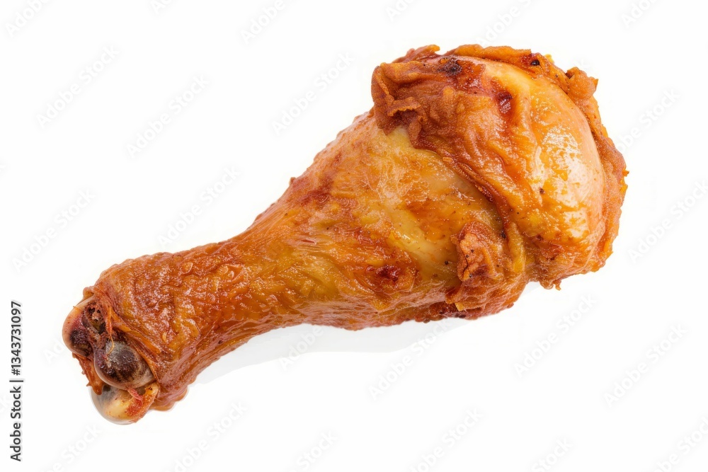 Isolated chicken drumstick on white background. Artificial intelligence image Isolated chicken drumstick on white background. Artificial intelligence image