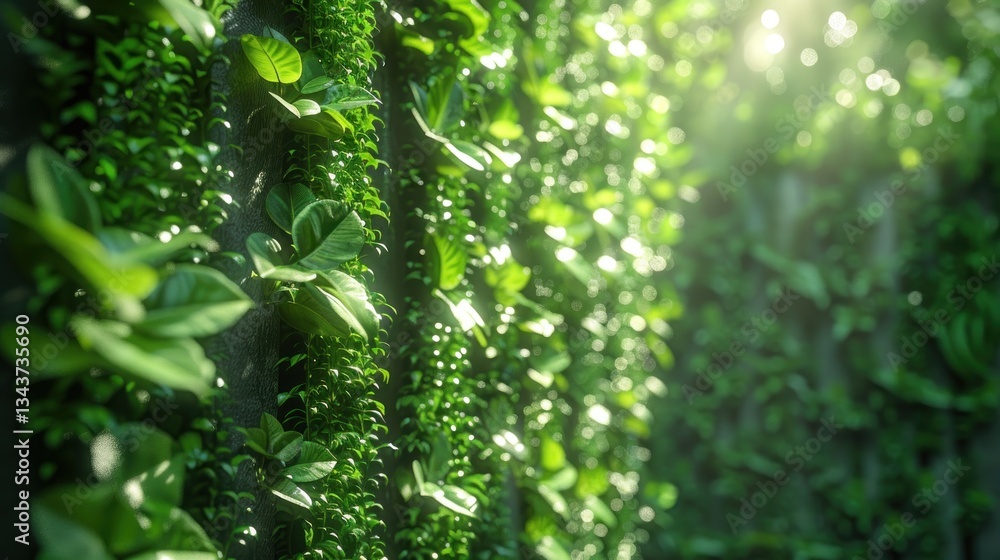 Green Wall with Sunlight Green Wall with Sunlight