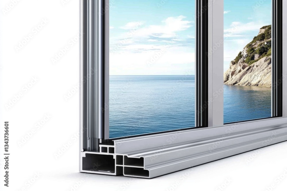 Variety of Plastic Windows with PVC Profiles on a White Backdrop Variety of Plastic Windows with PVC Profiles on a White Backdrop