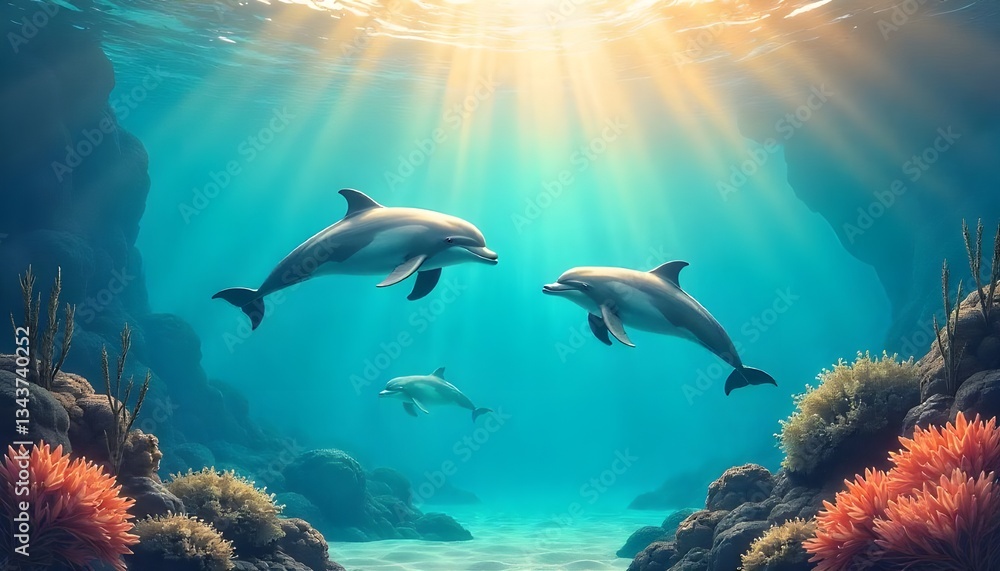 Fototapeta premium underwater scene with fishes