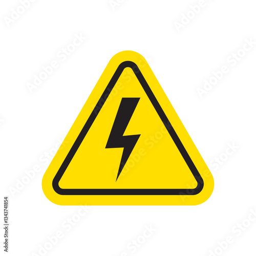 Warning sign template. Dangerous electrical voltage icon vector. High voltage sign. High voltage sign, danger of electricity icon