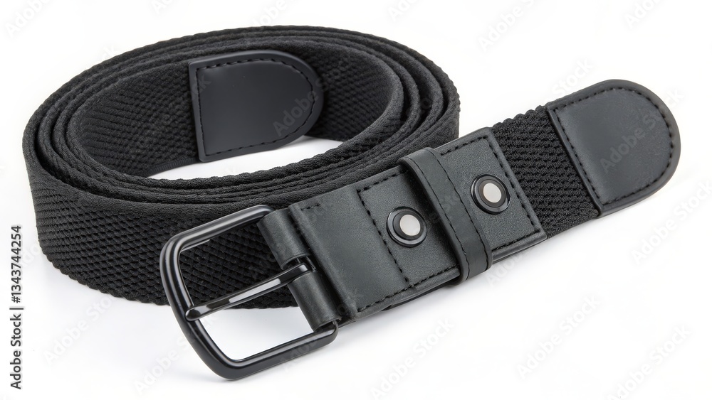 Black Elastic Woven Belt with Metal Buckle Black Elastic Woven Belt with Metal Buckle