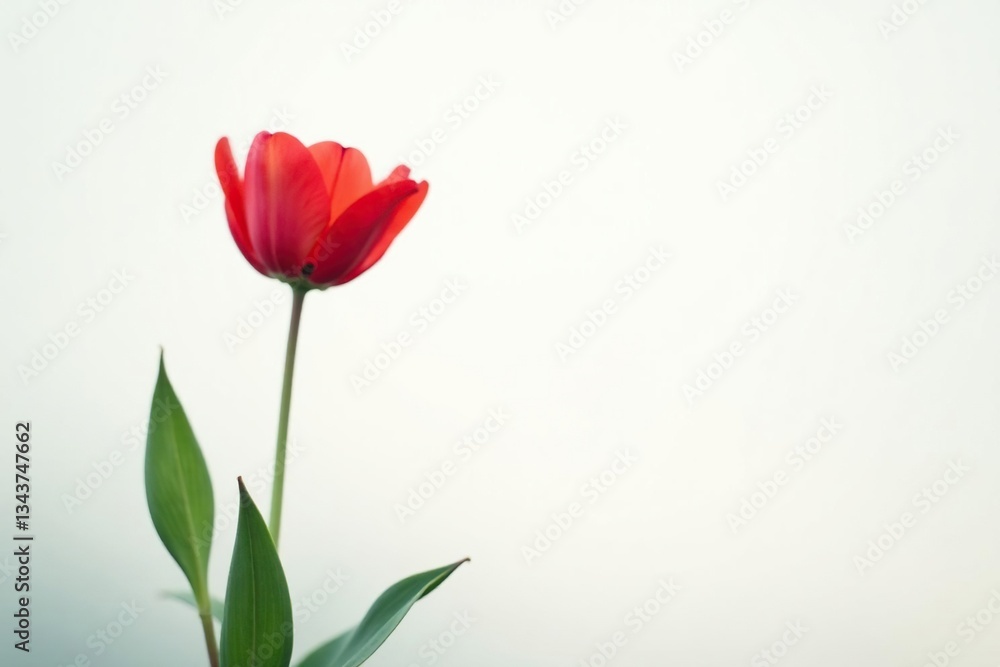 A single flower blooming in a white and empty field, serenity, nature A single flower blooming in a white and empty field, serenity, nature