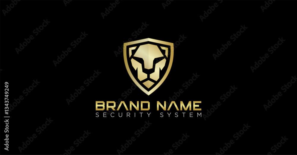 Fototapeta premium Lioness Panther Shield Logo