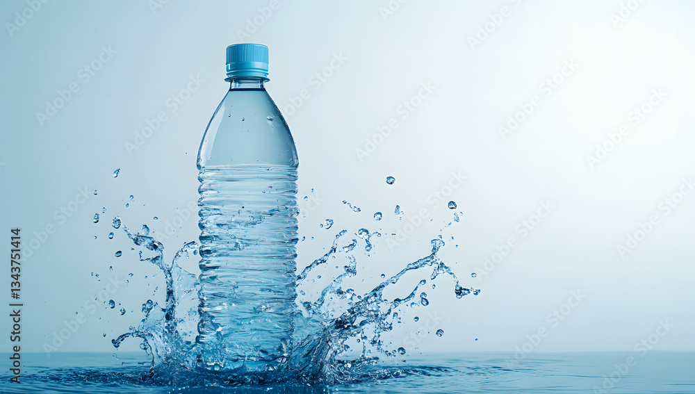 Refreshing Water Bottle Splash Crystal Clear Hydration Photography Refreshing Water Bottle Splash Crystal Clear Hydration Photography