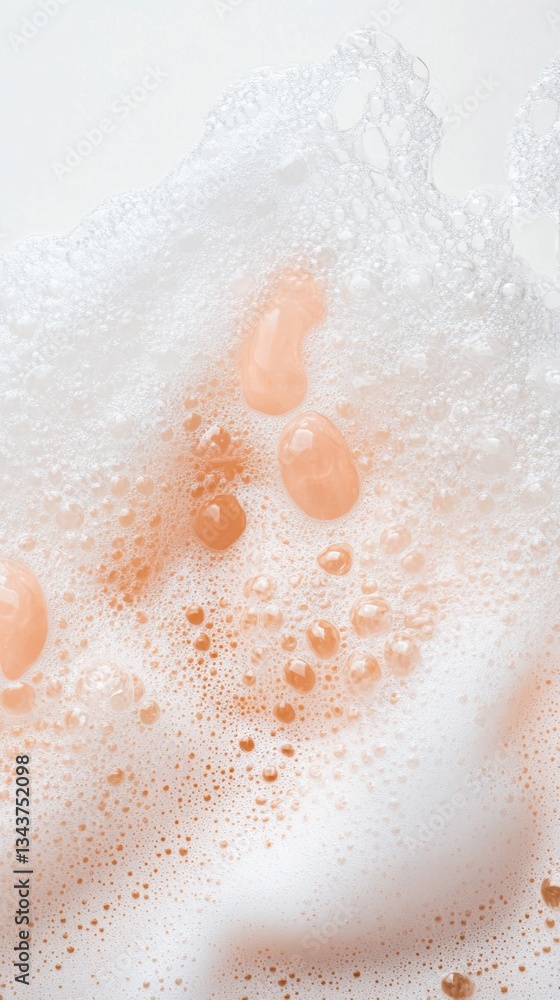 Fototapeta premium Luxurious foam envelops the feet, providing a soothing cleanse. This ritual focuses on enhancing the softness and beauty of well-groomed feet