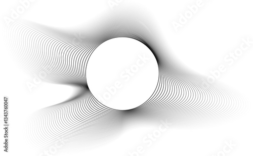 Circles lines wavy. Geometric technology round shape. Overlay transparent vector background