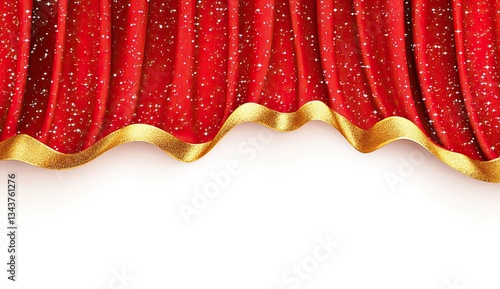 Red stage curtain with gold trim