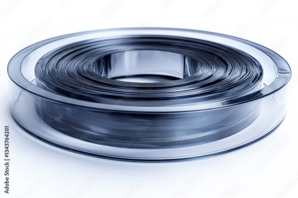 Clear filament spool for 3D printing displayed on a white background Clear filament spool for 3D printing displayed on a white background