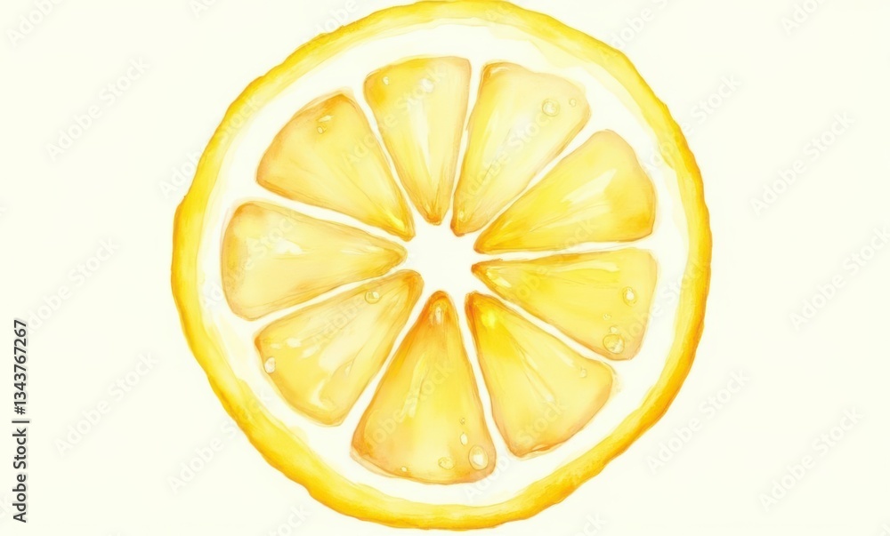 Fresh lemon slice with droplets Fresh lemon slice with droplets