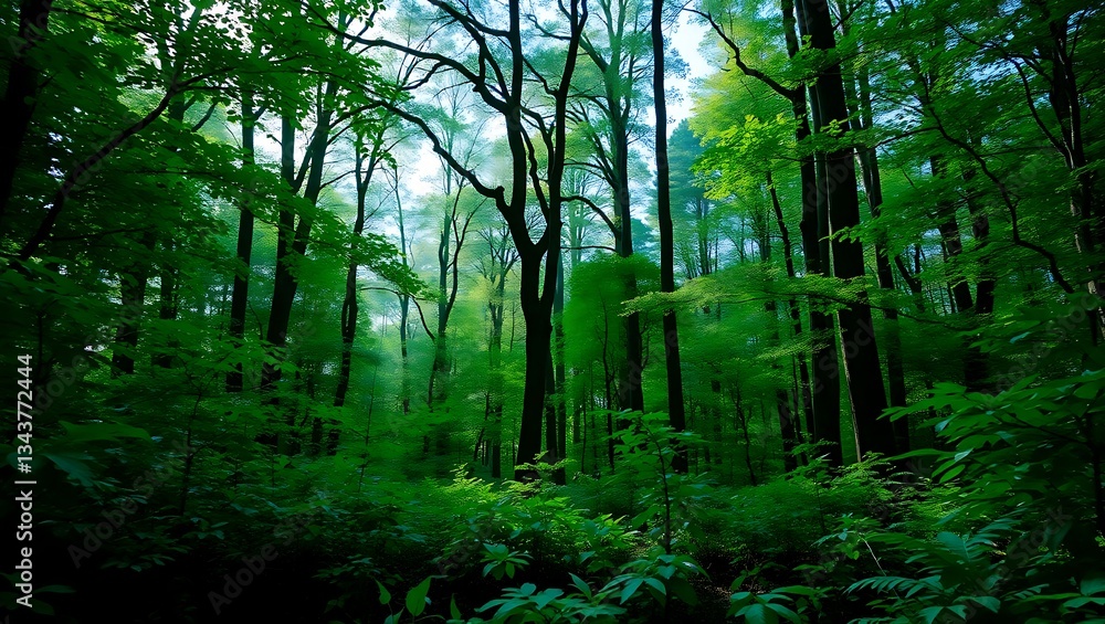 Fototapeta premium Professional Photography of a Lush Green Forest | Generative AI