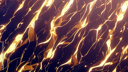 Abstract Bright Gold Lines on Dark Background for Artistic Design