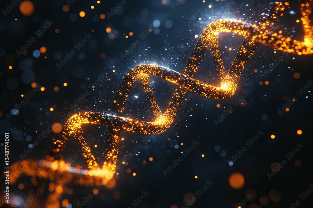 Illuminated representation of a deoxyribonucleic acid double helix strand Illuminated representation of a deoxyribonucleic acid double helix strand