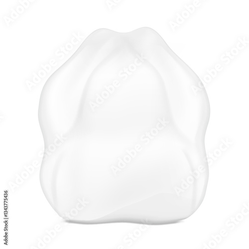 Realistic shrink sleeve bag mockup for chicken, turkey. Vector illustration isolated on white background ready and simple to use for your design. EPS10.