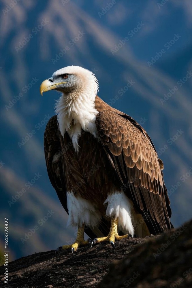araffe sitting on a rock with mountains in the background araffe sitting on a rock with mountains in the background