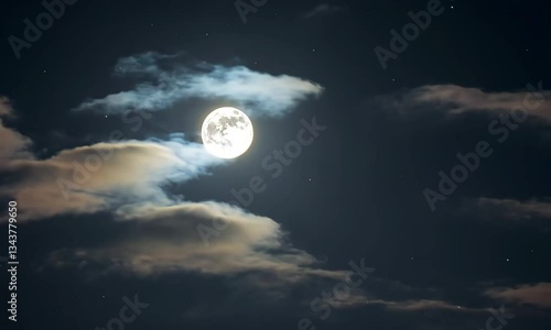 Full Moon Illuminating the Night Sky – A Mystical View

