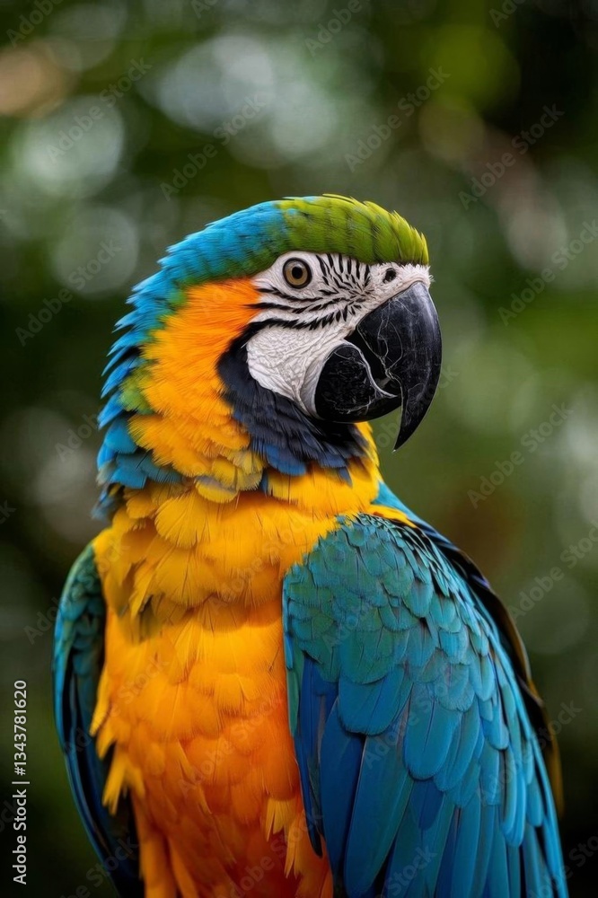 araffy colorful parrot with a blue and yellow feathers and a green head araffy colorful parrot with a blue and yellow feathers and a green head