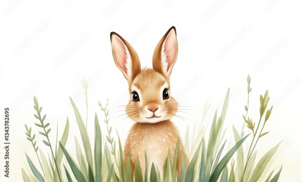 Cute rabbit in tall grass Cute rabbit in tall grass