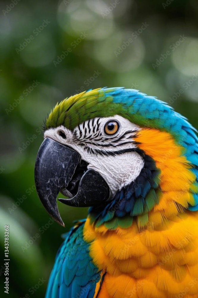araffy blue and yellow parrot with a green and yellow beak araffy blue and yellow parrot with a green and yellow beak