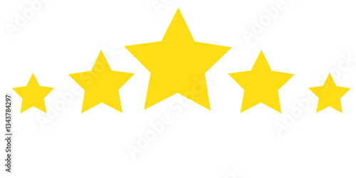 five star icon on white background. 5 star sign.