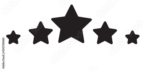 five star icon on white background. 5 star sign.