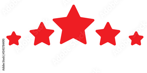 five star icon on white background. 5 star sign.