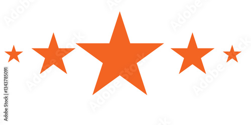five star icon on white background. 5 star sign.