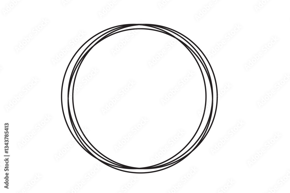 Hand drawn circle line. Hand drawn circle line.