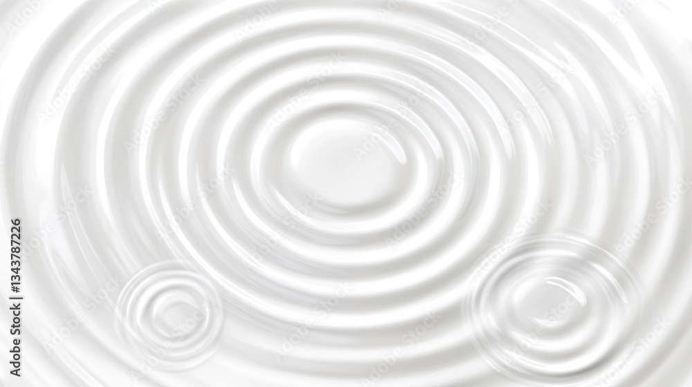 White Liquid Ripple Concentric Circles Minimalist Design Background