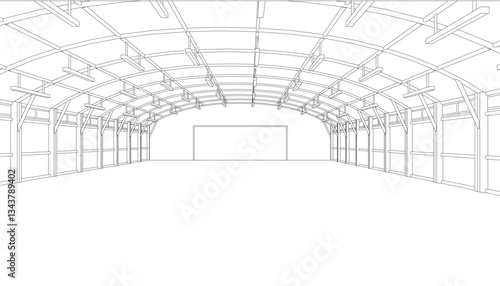 A large, empty warehouse with a lot of space. The room is very open and has a lot of light coming in from the windows. The room is very clean and well-maintained