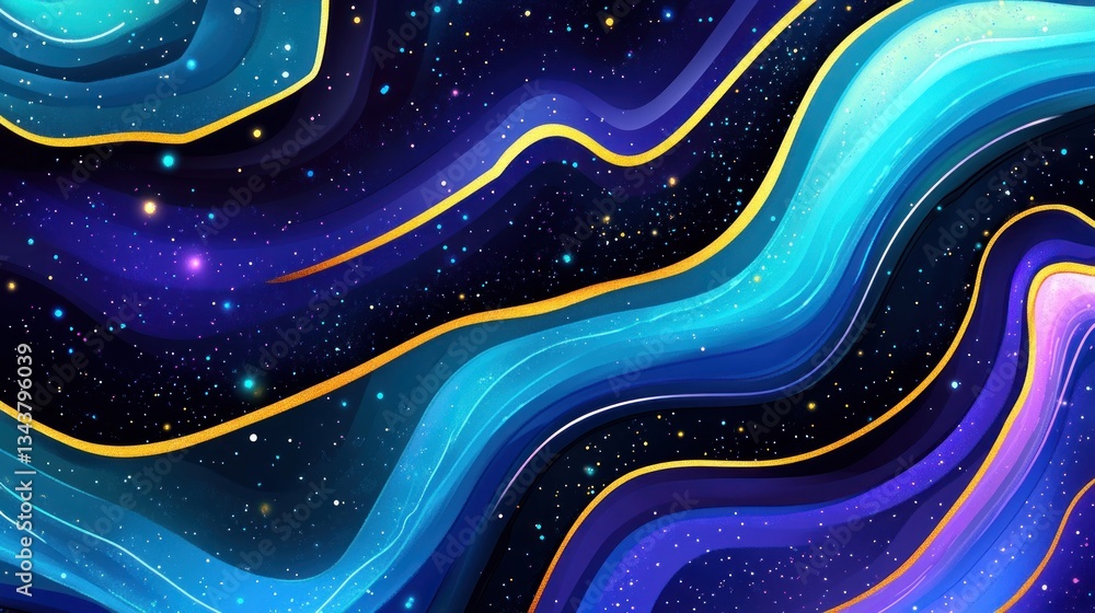 Obraz premium Cosmic Swirls: A Celestial Abstract Masterpiece