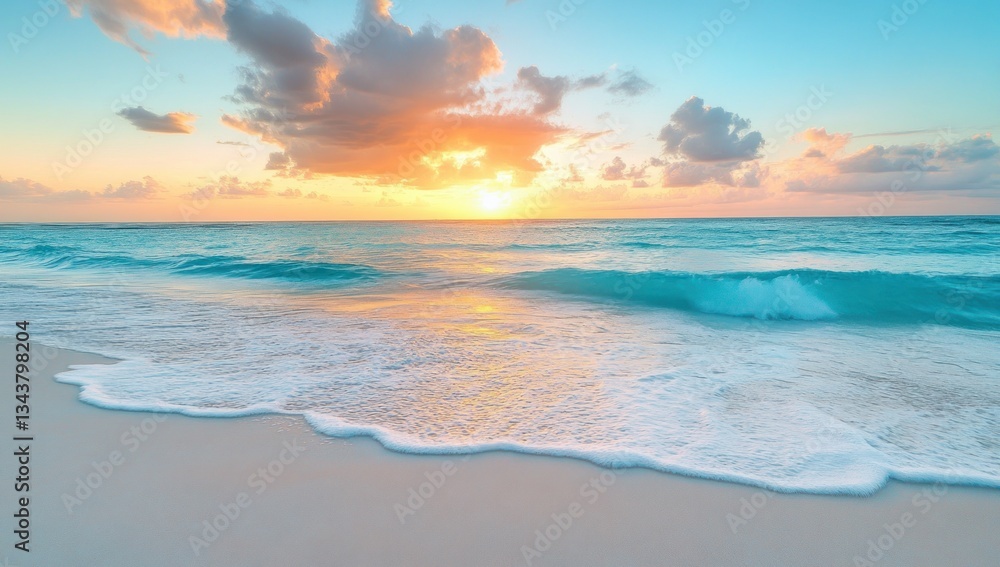 Fototapeta premium Serene Sunset on a Tropical Beach