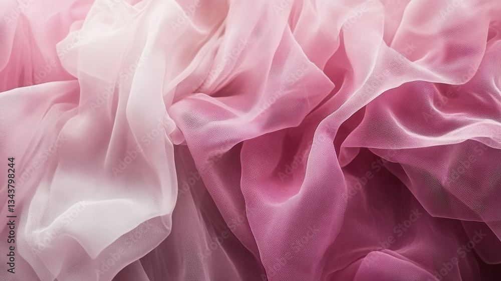 Fototapeta premium Soft Flowing Fabric Texture in Gentle Shades of Pink and White