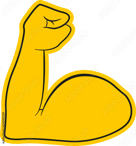 Flexed Bicep Muscle Strength Icon