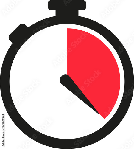 Red Stopwatch Countdown Timer Icon