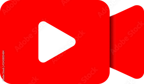 Red video play button icon