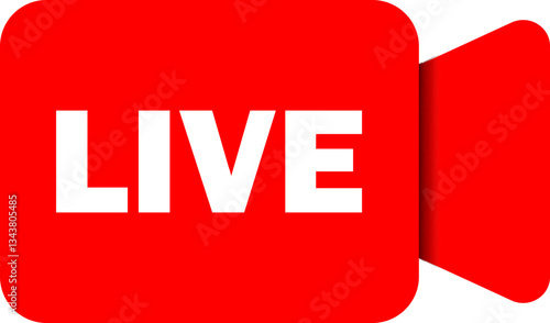 Live streaming icon with red background