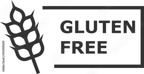 Gluten-free label with wheat symbol