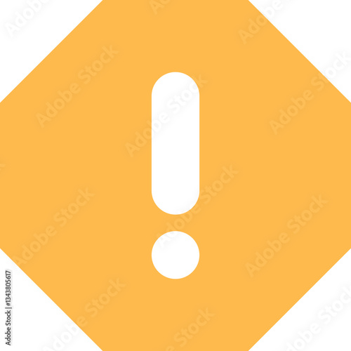 Orange caution sign with exclamation mark