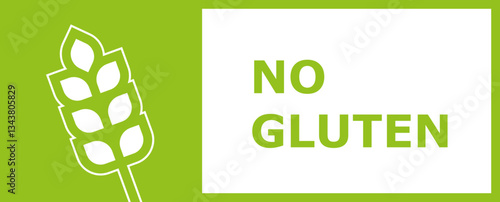 Green no gluten label with wheat symbol