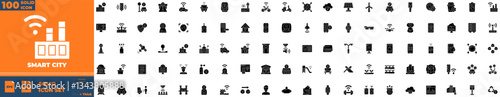 Smart City Solid Editable Icons set