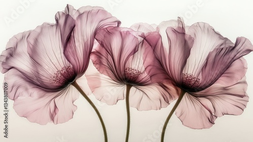 Delicate, translucent poppies