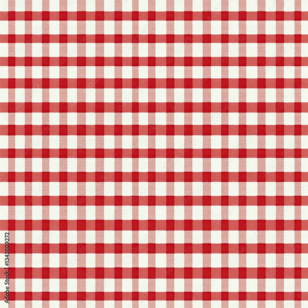 Seamless Red and White Gingham Checkered Pattern Fabric Texture Background Seamless Red and White Gingham Checkered Pattern Fabric Texture Background